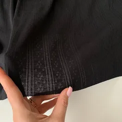 Рибана ажурная полоски, черная