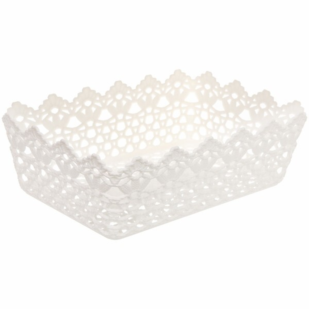 Корзина для мелочей «Вязанье» белая 29х19х9,5см