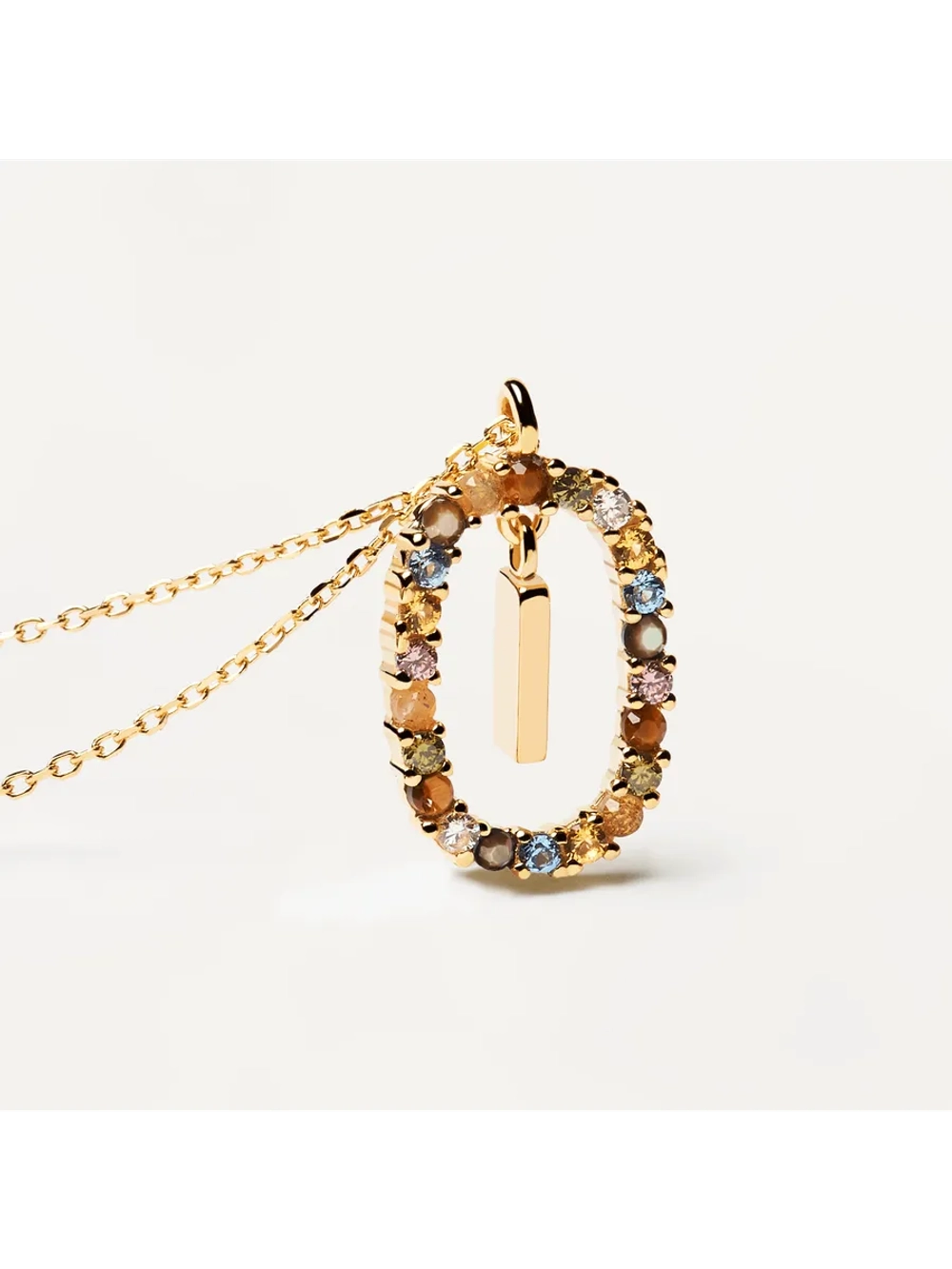 Колье Буква I серебро 925 пробы покрытое золотом