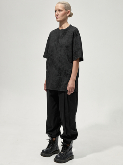 Футболка вареная "Уютная". Черно-серая