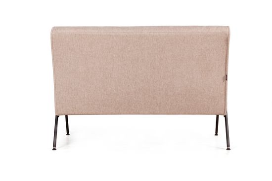 Диван ЭНДИ, деревянные подлокотники, Canvas beige (рогожка), опора черная