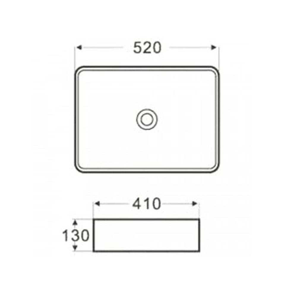 Раковина Azario 520х410х130 накладная, белый (AZ-2074B) 145305