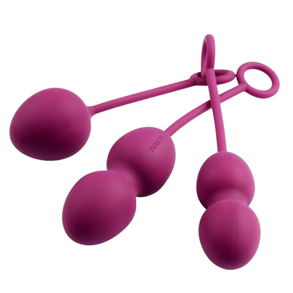 Набор фиолетовых вагинальных шариков со смещенным центром тяжести Svakom Nova Ball Weighted Kegel with Cord Set SSYB-01-VLT
