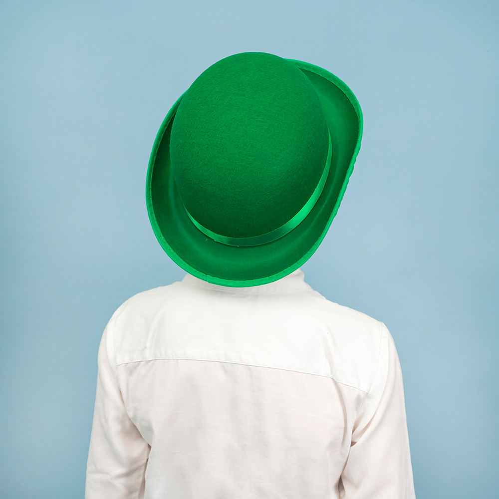 Шляпа Котелок, фетр, Зеленый, 56-58 разм.