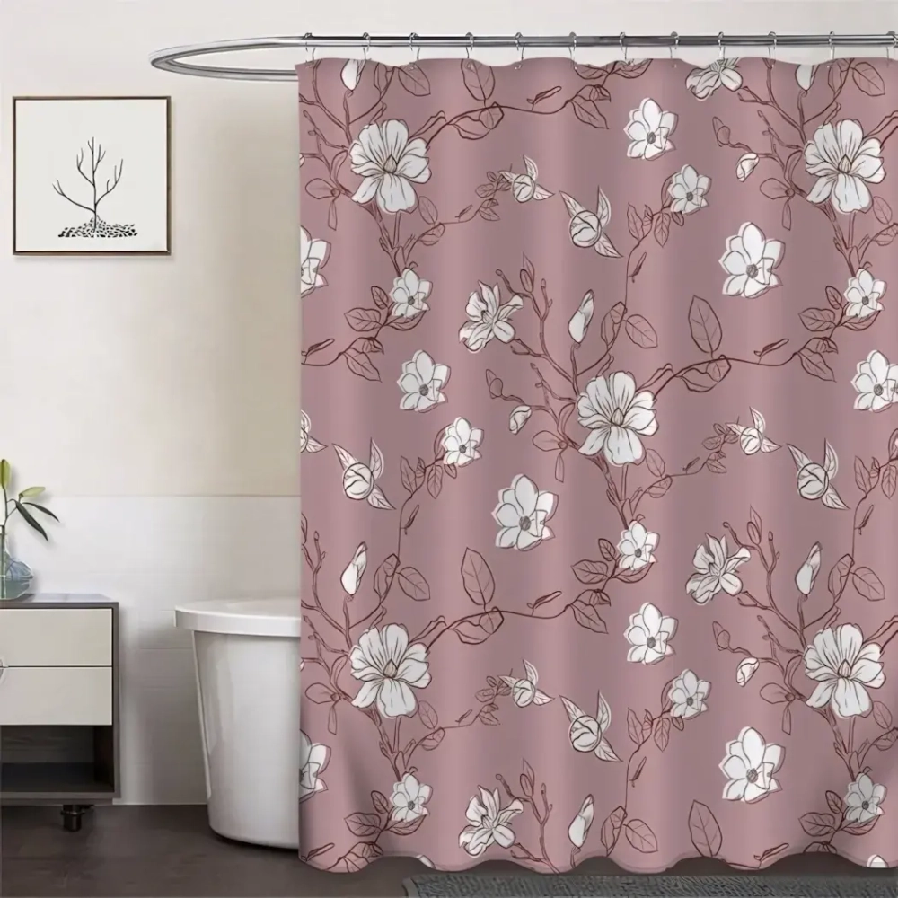 Штора для ванной полиэстер 180*180"Сакура» (без колец)