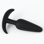 Черная силиконовая анальная пробка без вибрации - 8,5 см. (Цвет: черный)