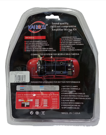 Набор для подключения 2к усилителя/Сабвуфера KB4GA