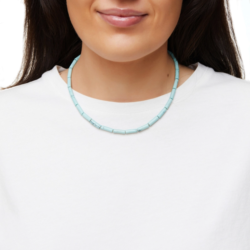 Колье Аквамариновая Трубочка