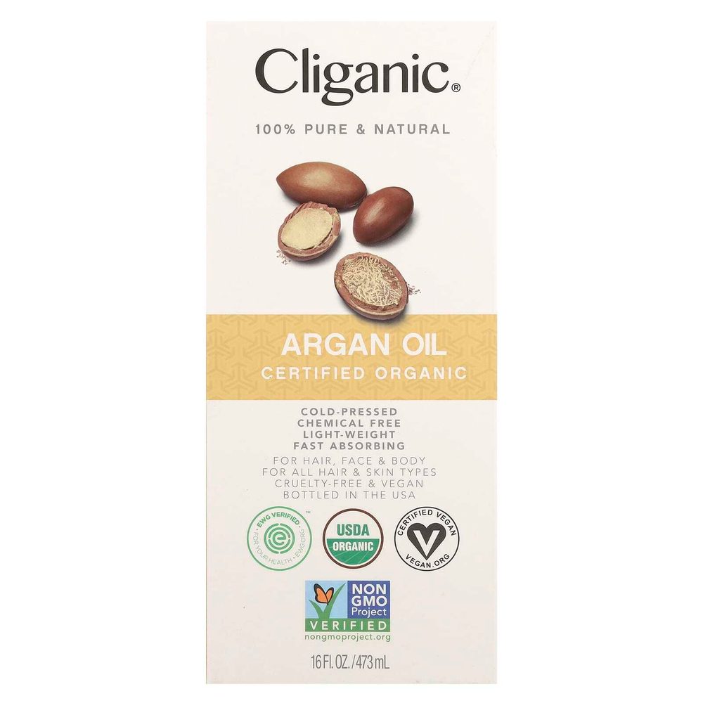 Cliganic, Органическое аргановое масло, 473 мл (16 жидк. унц.)