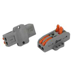 Клемма ЭРА NO-225-453 проходная с монтажной площадкой 222-2412Р с рычагами 2 полюса 0.08-2.5/4 мм2 (упаковка 2 шт.)