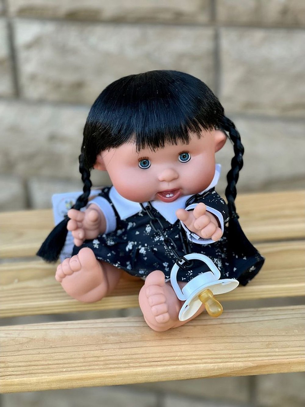 Пупс Nines 26см PEPOTE BLACK с закрывающими глазками (N0455)