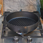 Сковорода гриль 24см чугунная с 2 боковыми ручками