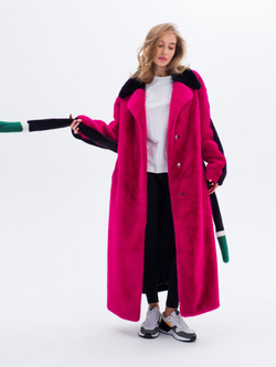 Шуба искусственная, фуксия, Северина