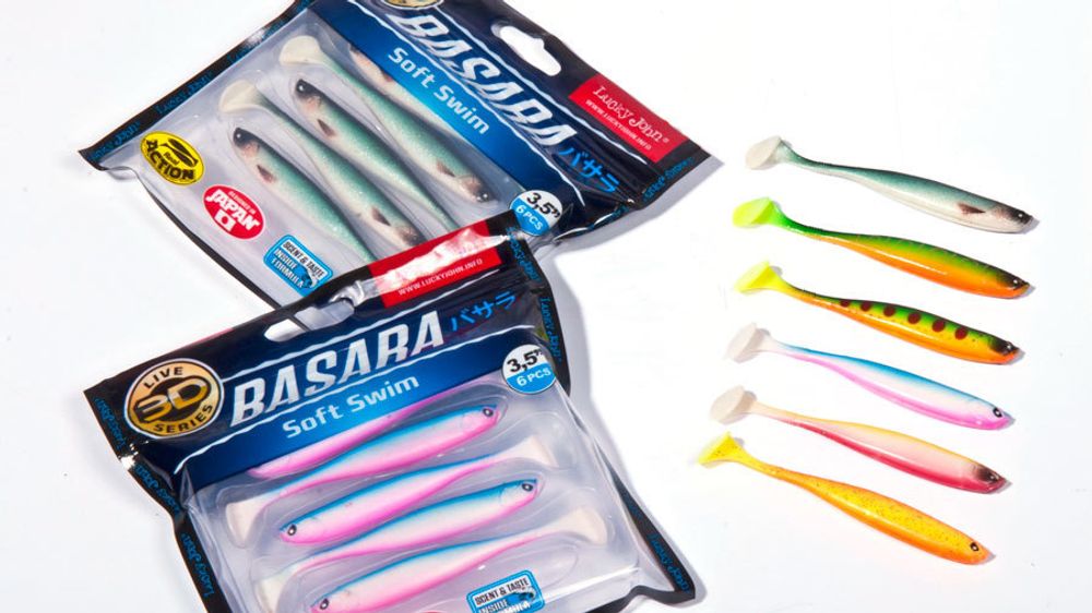 Виброхвост LUCKY JOHN Basara Soft Swim 3D, 3.5in (89 мм), цвет PG07, 6 шт/уп