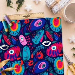 Ткань премиум дюспо мультяшные глаза