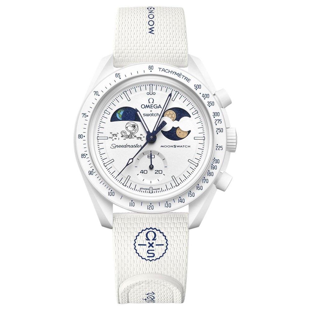 SWATCH Omega Snoopy Collaboration MOONSWATCH Cold Moon Wrist Watch Quartz Movement Men's Watches Watch 42mm