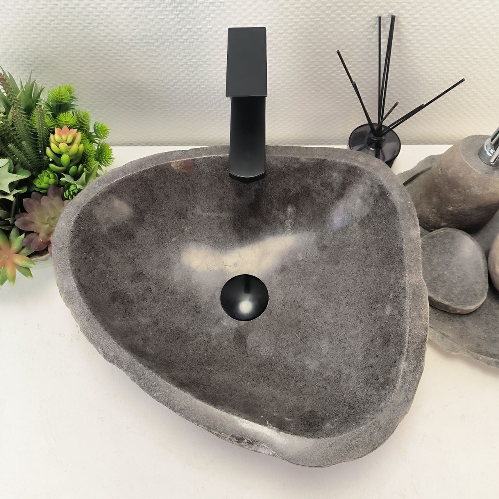 Раковина из речного камня RS-63514 (44*38*15) 0122