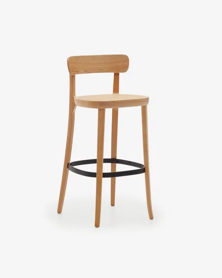 Барный стул Romane светлый бук с сиденьем из ротанга | La Forma | Испания