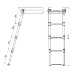 Трап телескопический выдвижной с фиксирующим механизмом, 4 черных ступени (ширина 294 мм.) (10269558)