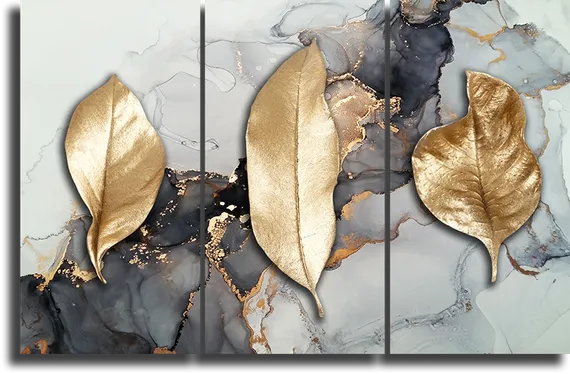 Модульная картина "Черно-белый мрамор"