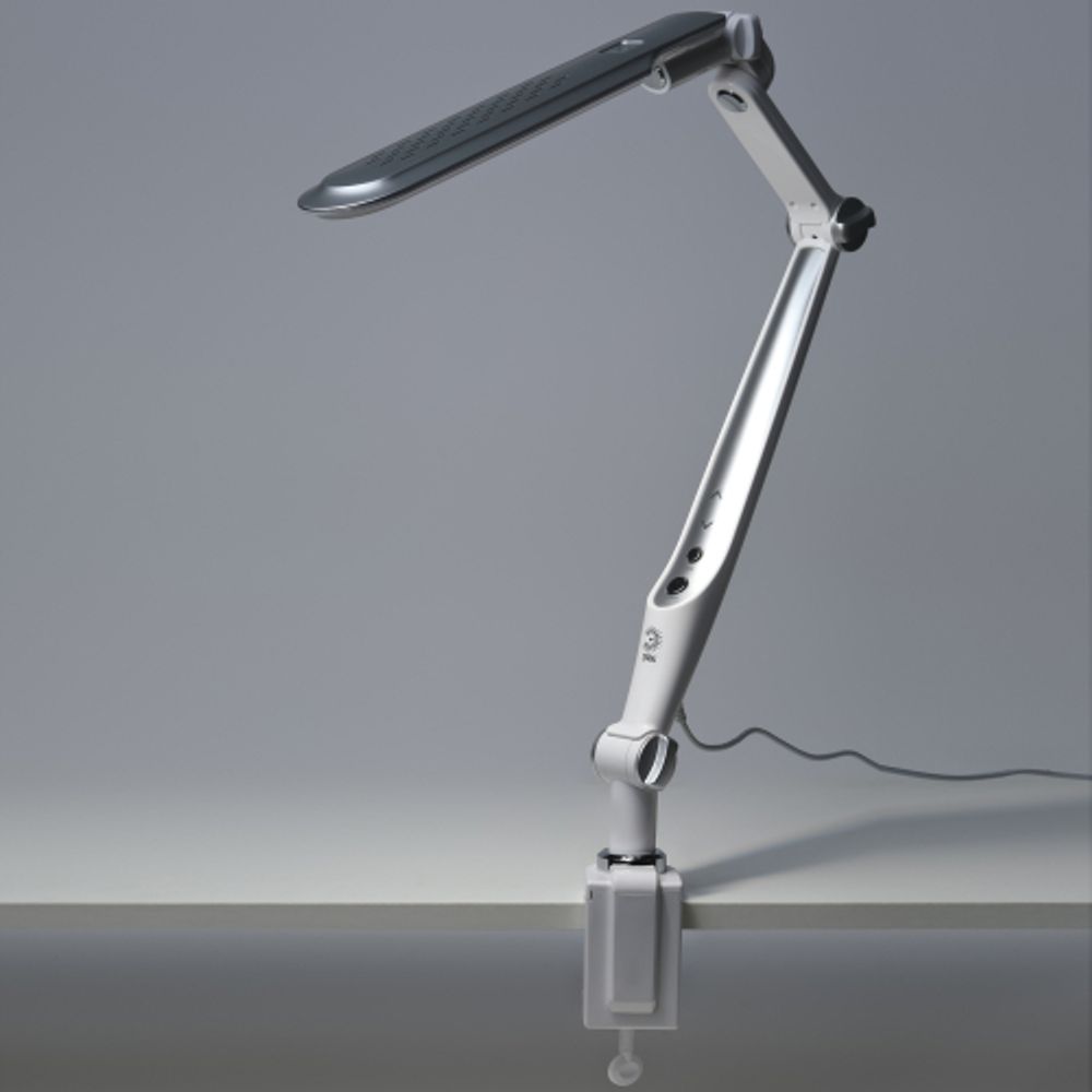 Настольный светильник ЭРА NLED-496-12W-S светодиодный на струбцине серебро | Светодиодные настольные лампы