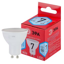 Лампа светодиодная ЭРА RED LINE LED MR16-7W-840-GU10 R GU10 7 Вт софит нейтральный белый свет | Лампы cветодиодные Точечные (Софиты) (MR, PAR)