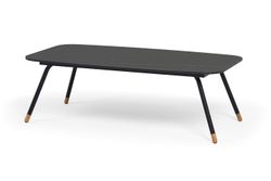 "Верона" журнальный стол из HPL 120х65, H40, каркас черный муар, цвет столешницы "черный мрамор"