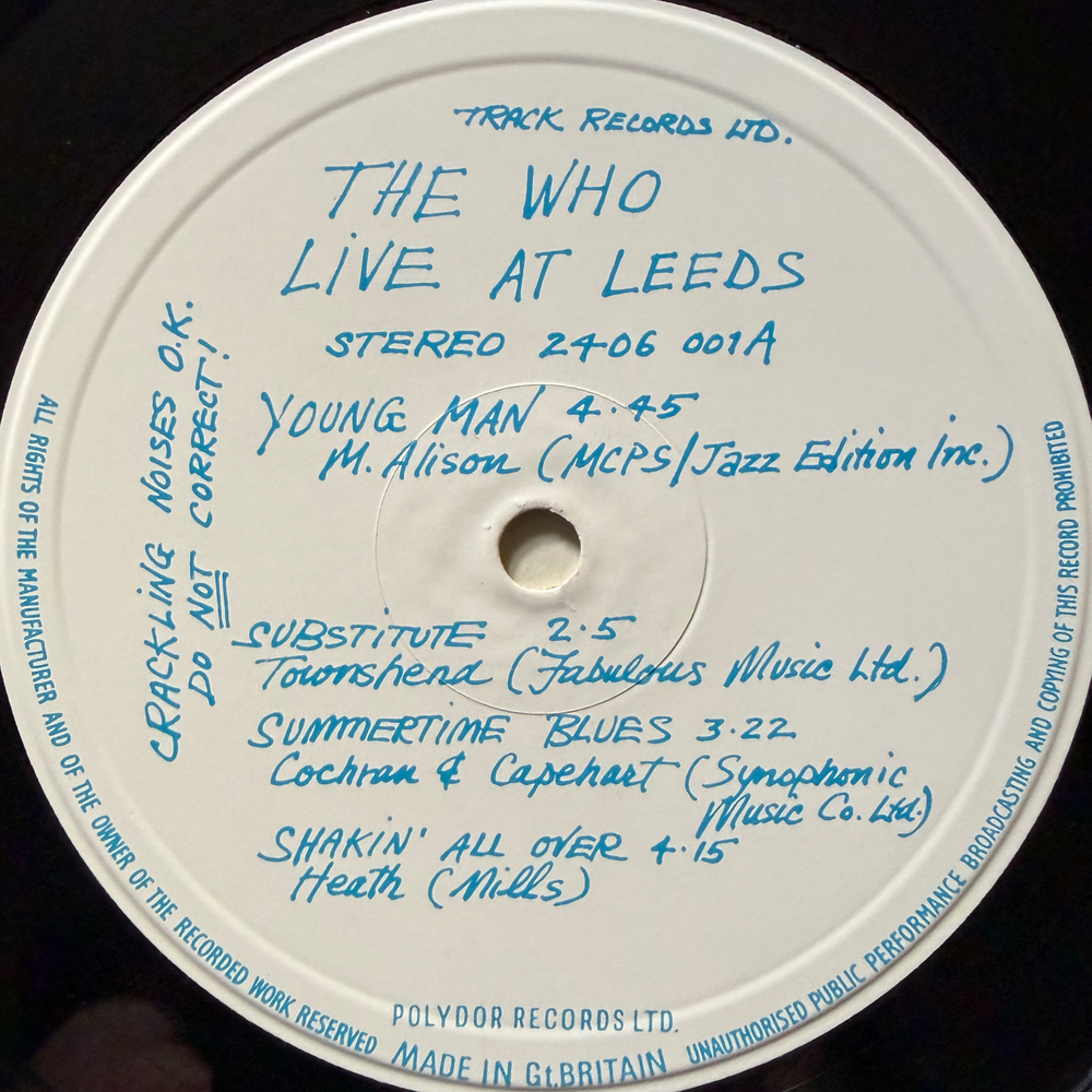 The Who ‎– Live At Leeds (Англия 1970г.)