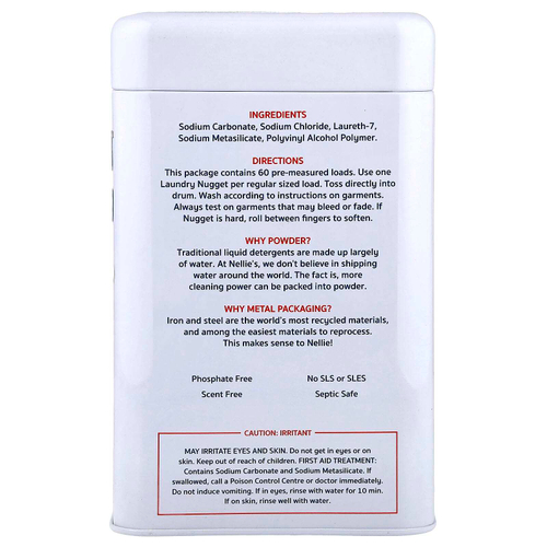 Nellie's, Наггетсы для стирки, без запаха, 60 пакетиков саше, 840 г (1,85 фунта)