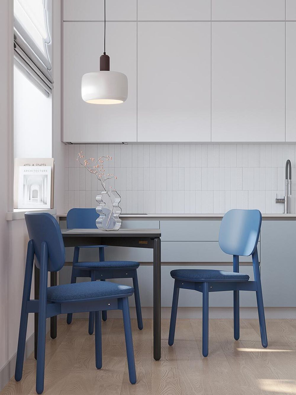 Стул Saga, рогожка, синий