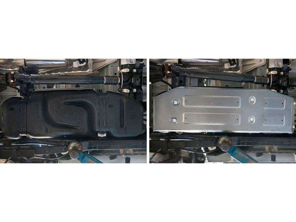 Защита топливного бака алюминий 6 мм Toyota Hilux, V - 2.4D, 2.8D, 4WD (2015+)
