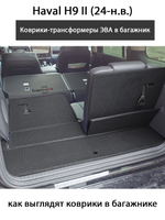Коврики-трансформеры ЭВА в багажник для Haval H9 II (24-н.в.)