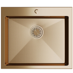 Мойка настол.монтаж 60х50 (3,0) вып 3 1/2  MIXLINE ПРО С ФАСКОЙ 22см с сифоном (бронза)