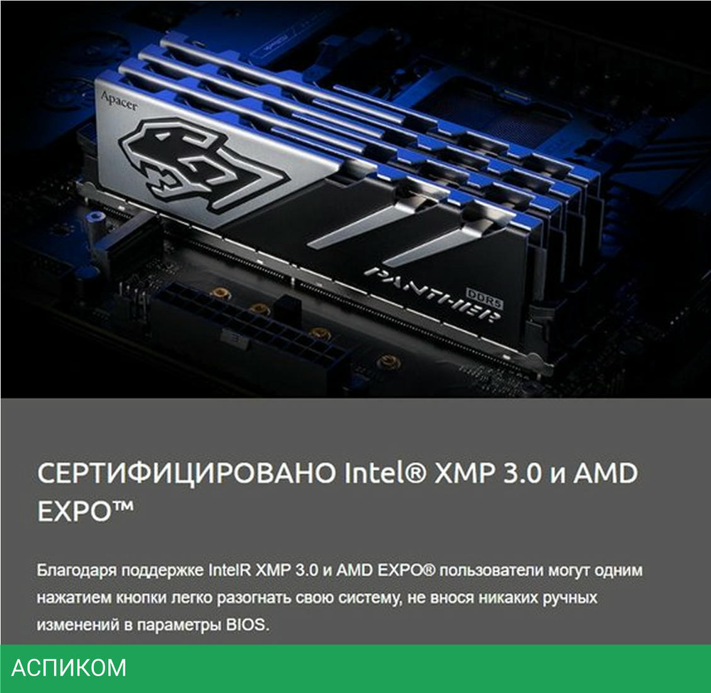Оперативная память Apacer Panther DDR5 2x32GB (AH5U64G60C6227BAA-2)