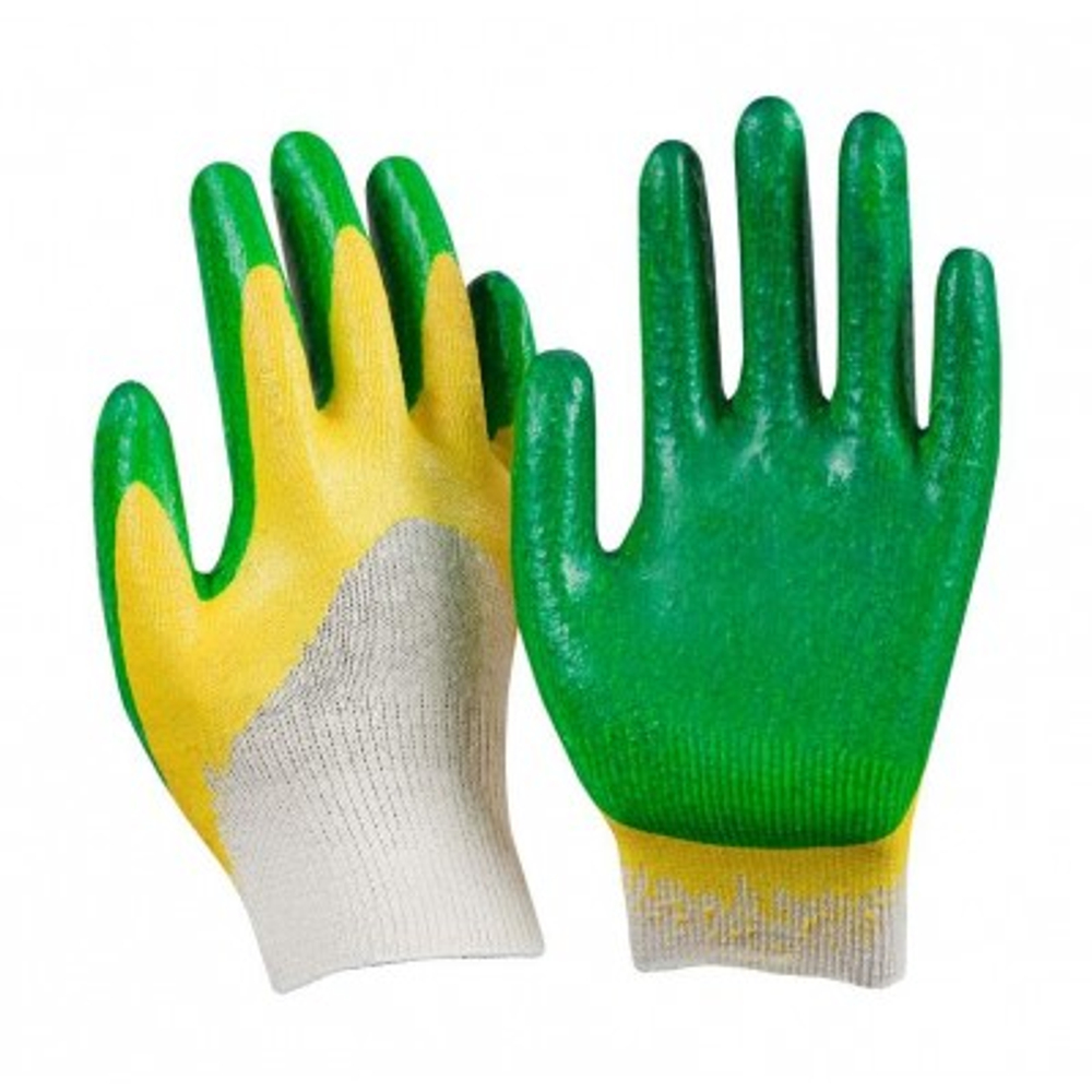 Перчатки хб с двойным латексным обливом 13 класс