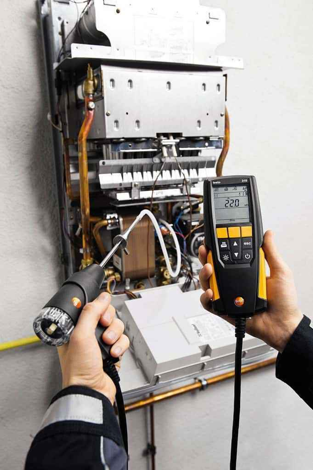 Testo 310 комплекте c ИК принтером с несъемным зондом отбора пробы L = 180 мм, ИК-принтером, в кейсе