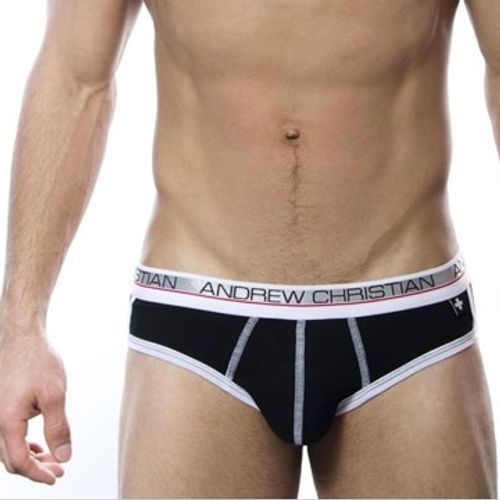 Мужские трусы брифы Andrew Christian Arena brief black yellow 13607