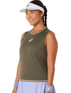 Женский топ теннисный Asics Game Sleeveless - dark olive