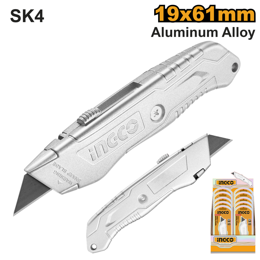 Нож трапециевидный универсальный INGCO HKNS11615 19*61 мм
