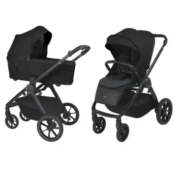 Poussette trio black and white sale