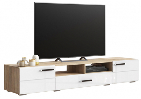 ТВ-тумба Woodville Иоги 2.0 сонома, белый глянец