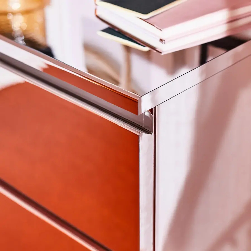 Комод - IKEA MALM/МАЛЬМ ИКЕА, 55х48х40 см, серый глянцевый