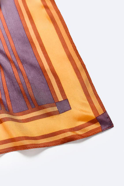 ZARA БАНДАНА ИЗ 100% ШЕЛКА X CASA JOSEPHINE, ОРАНЖЕВЫЙ