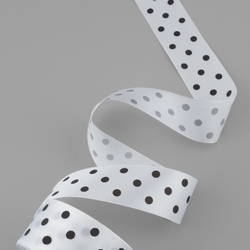 Атласная лента в горошек 40 мм