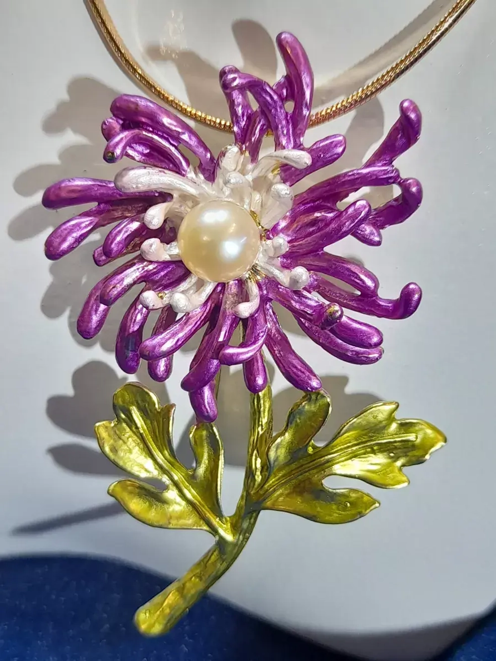 Брошь-кулон "Георгин сиреневый"