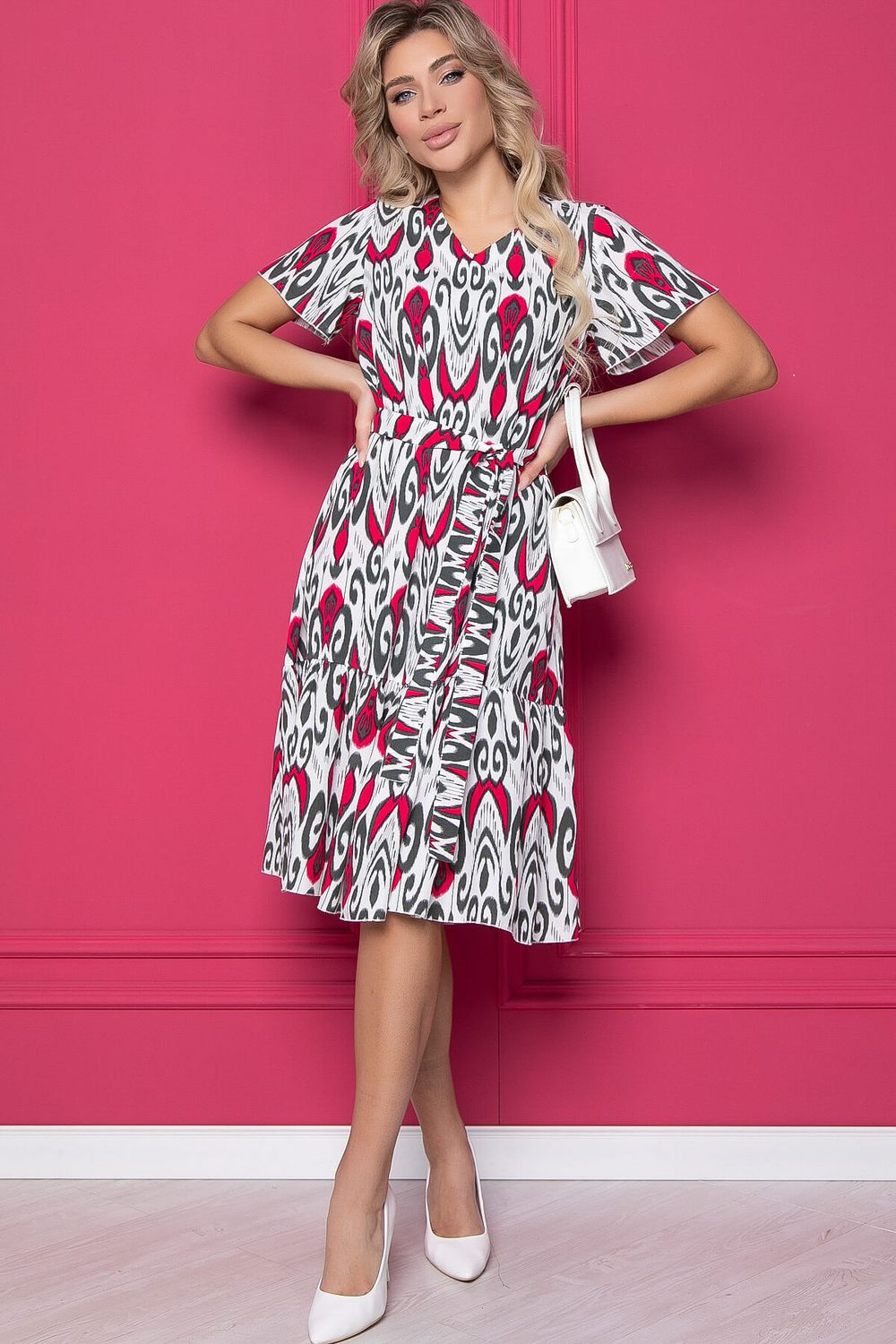 Платье "Малика" (бело-красное) П8832 LT Collection (Акция)