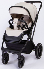 Детская коляска Peppy Tecla 3 в 1 с автокреслом Rise Milk Stone Chrome Edition (Бежевый)