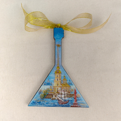 Сувенир Балалайка "Санкт-Петербург" с росписью Палех в подарочной коробке