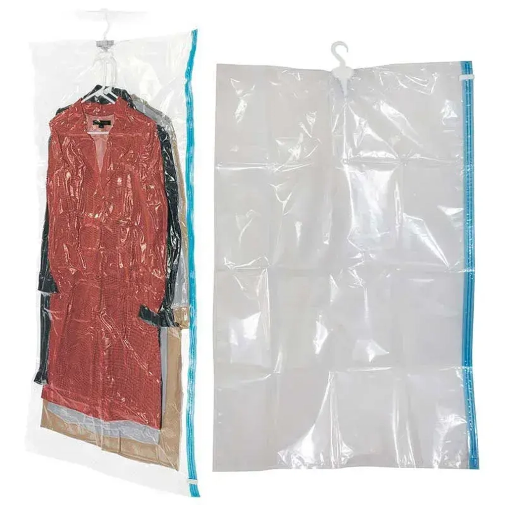 Пакет вакуумный для хранения с клапаном и вешалкой VB5, толщина 0,07мм, размер 70*105см