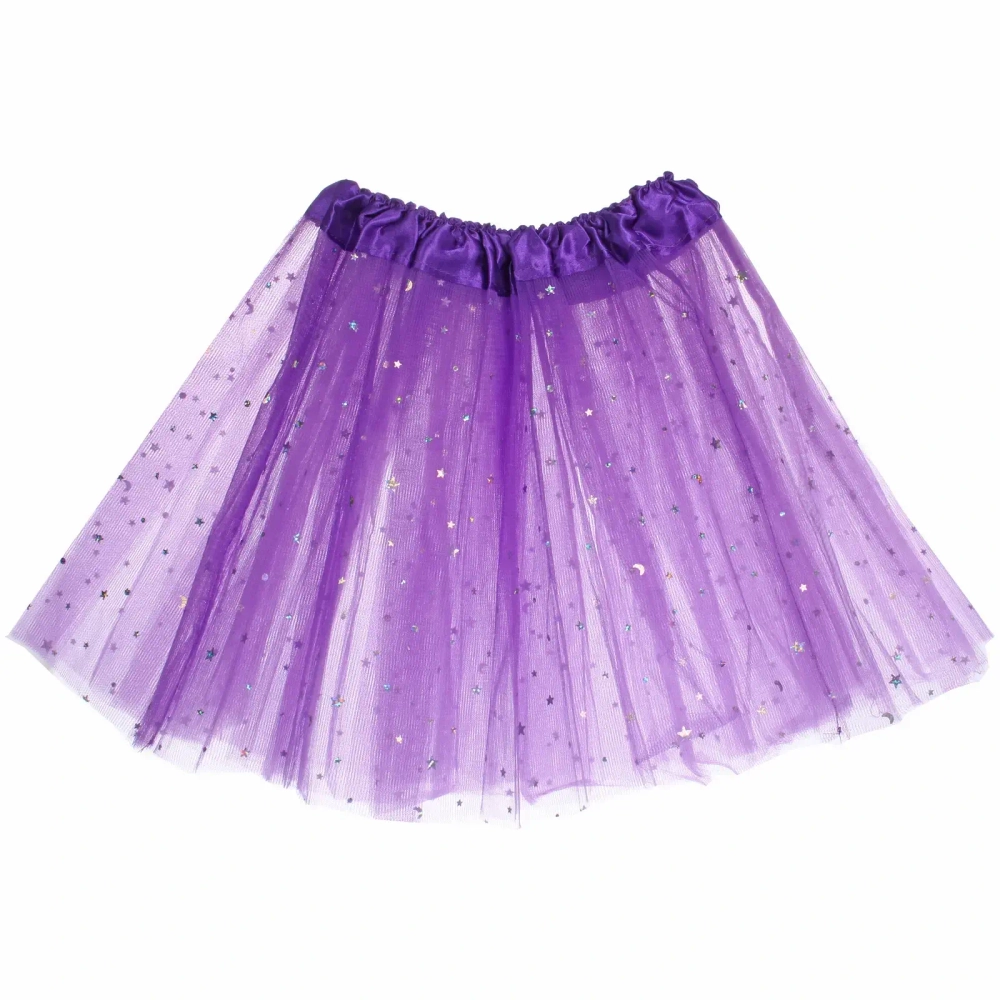 Карнавальный костюм «Звездное небо» (юбка, ободок, волшебная палочка), Сиреневый